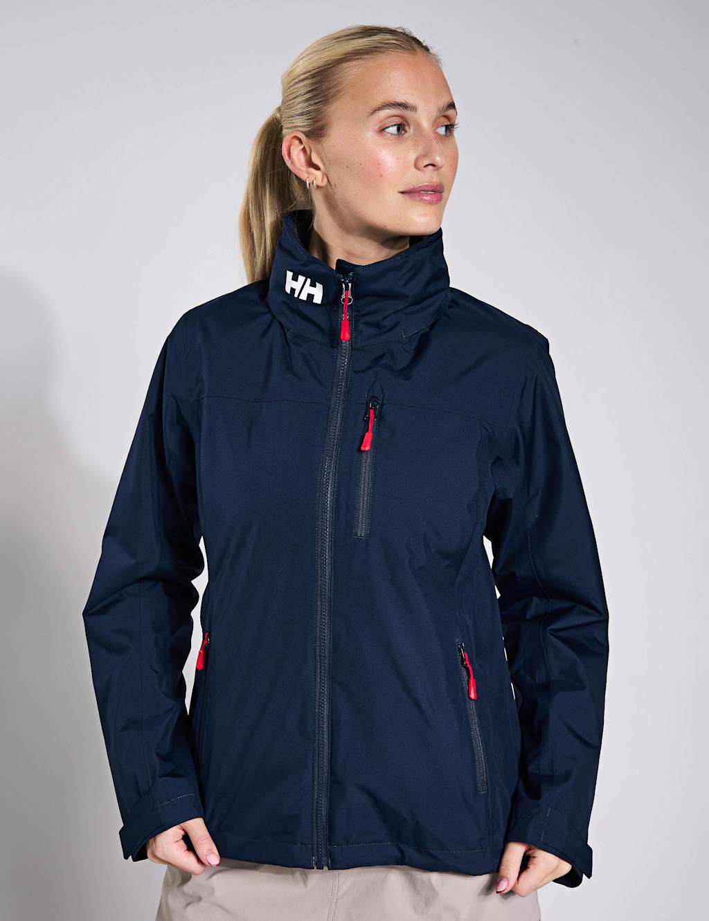 Helly Hansen Women's Crew Waterproof Hooded Sailing Jacket - Large - Navy - Available at M&S