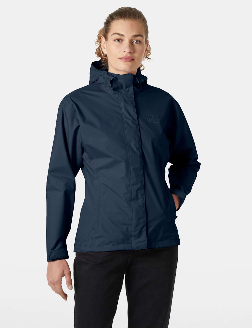 Helly Hansen Women's Seven J Waterproof Hooded Rain Jacket - Extra Large - Navy - Available at M&S
