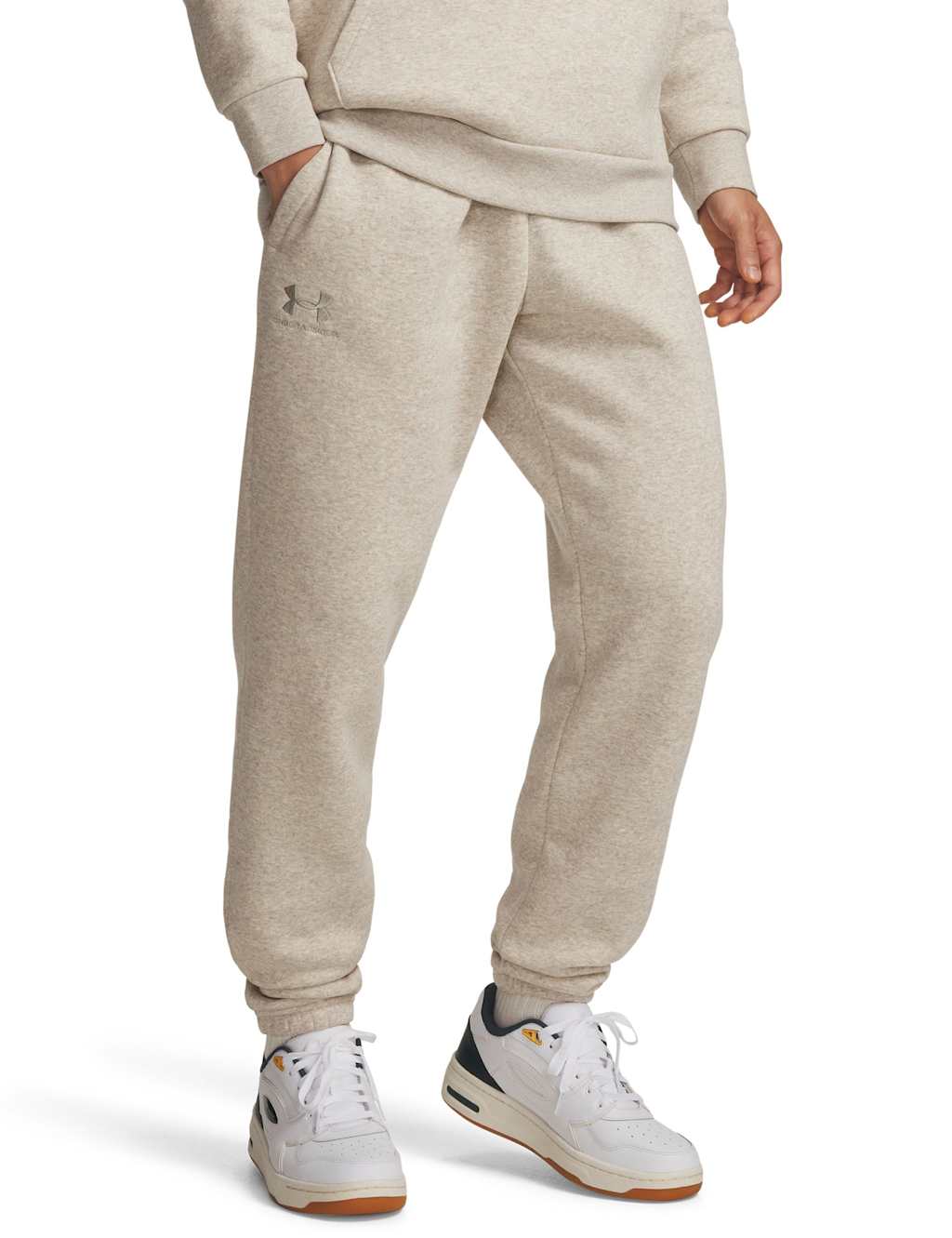 Under Armour Men's Icon Cotton Rich Fleece Joggers - XL - Taupe