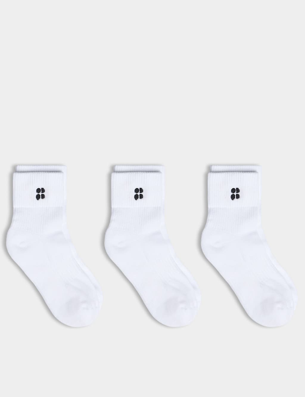 Sweaty Betty Women's 3 Pack Essentials Cotton Rich Ankle High Socks - Medium-Large - White