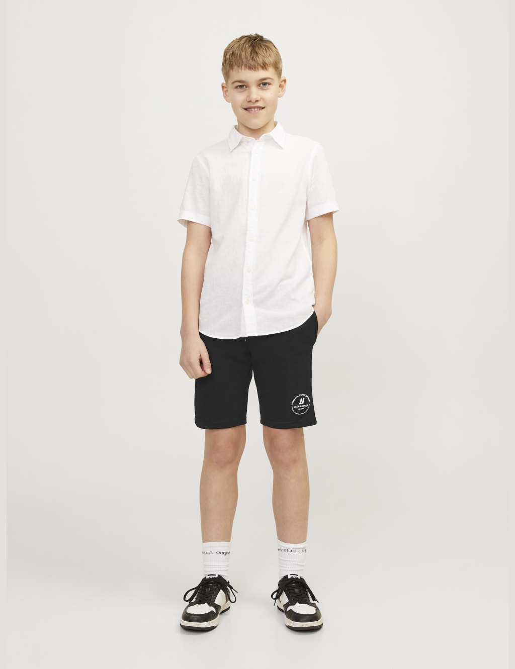 Jack & Jones Junior Boys Pure Cotton Shorts (8-16 Yrs) - 16y - Black, Navy,Black