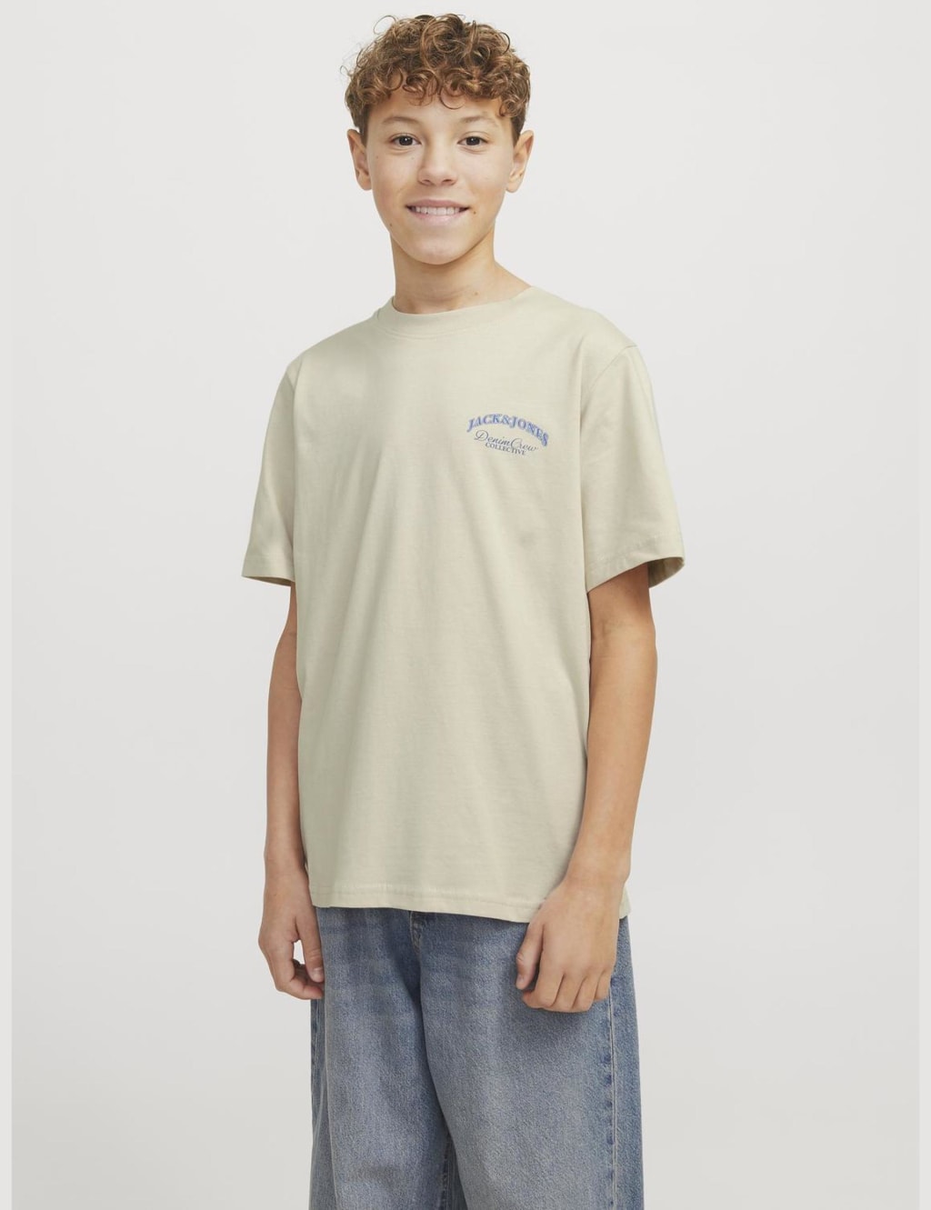 Jack & Jones Junior Boys Pure Cotton T-Shirt (8-16 Yrs) - 12y - Beige Mix, Beige Mix,Blue