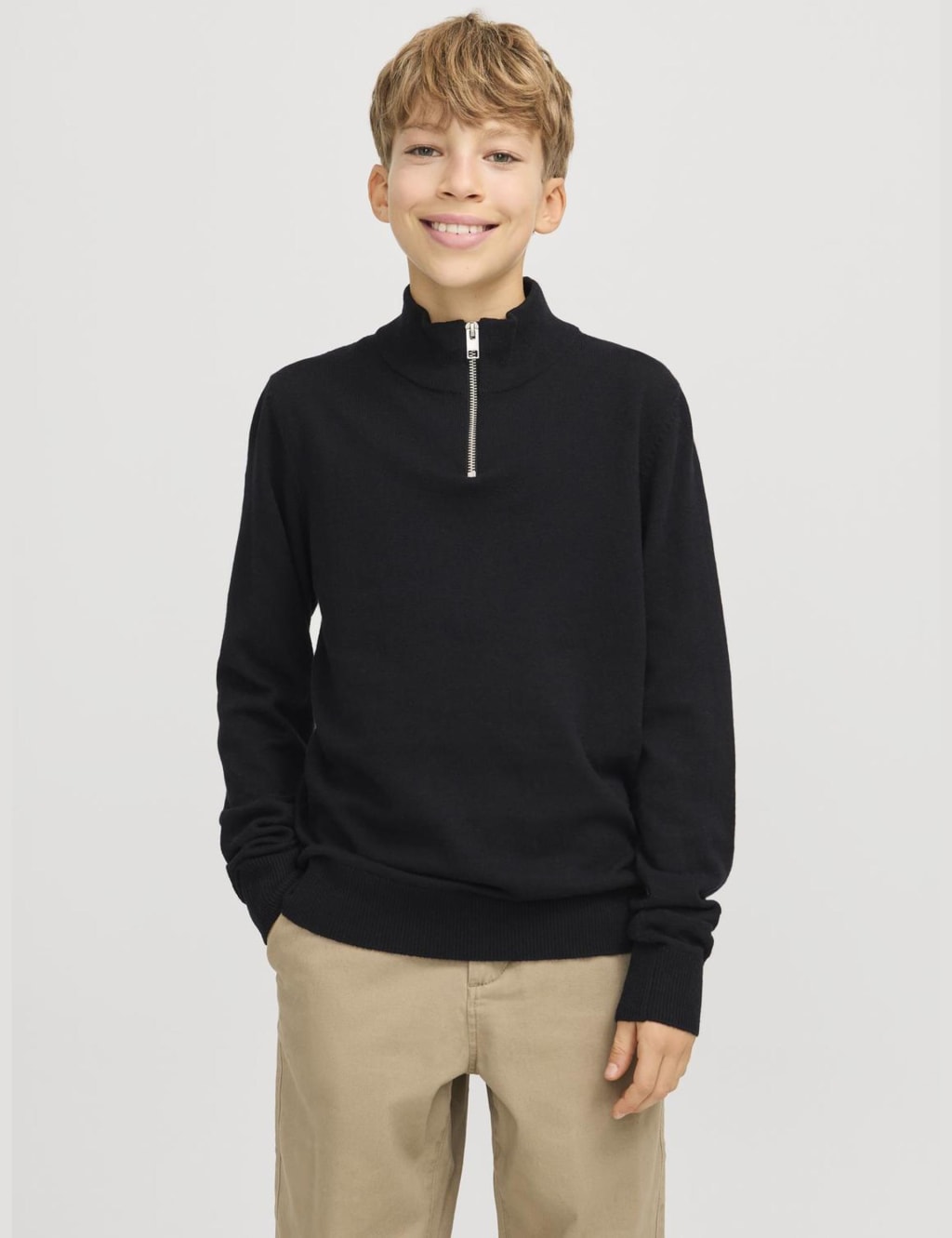 Cotton Rich Half Zip Knitted Sweatshirt (8-16 Yrs)