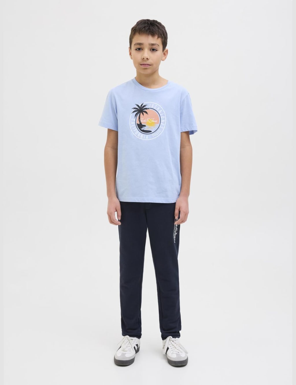 Jack & Jones Junior Boys Cotton Rich Sports Joggers (8-16 Yrs) - 12y - Navy Mix, Navy Mix,Grey Mix