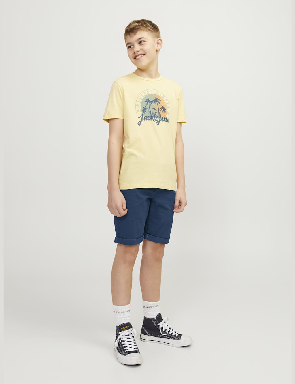 Jack & Jones Junior Boys Pure Cotton Chino Shorts (8-16 Yrs) - 16y - Navy, Navy