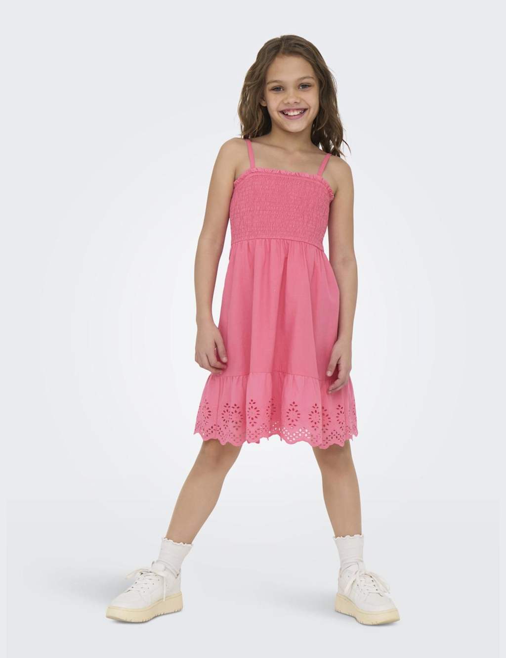 Kids Only Pure Cotton Broderie Dress (8-14 Yrs) Pink
