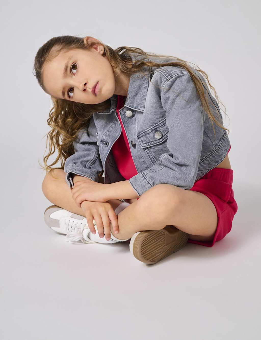 Kids Only Girls Denim Cropped Jacket (8-14 Yrs) - 14y - Blue Denim, Blue Denim