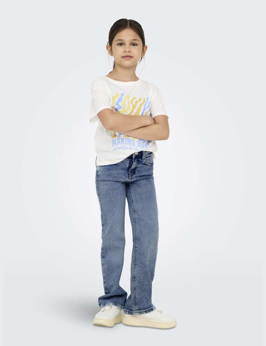 Kids Only Girls Relaxed Denim Flared Jeans (8-14 Yrs) - 13y - Blue Denim, Blue Denim