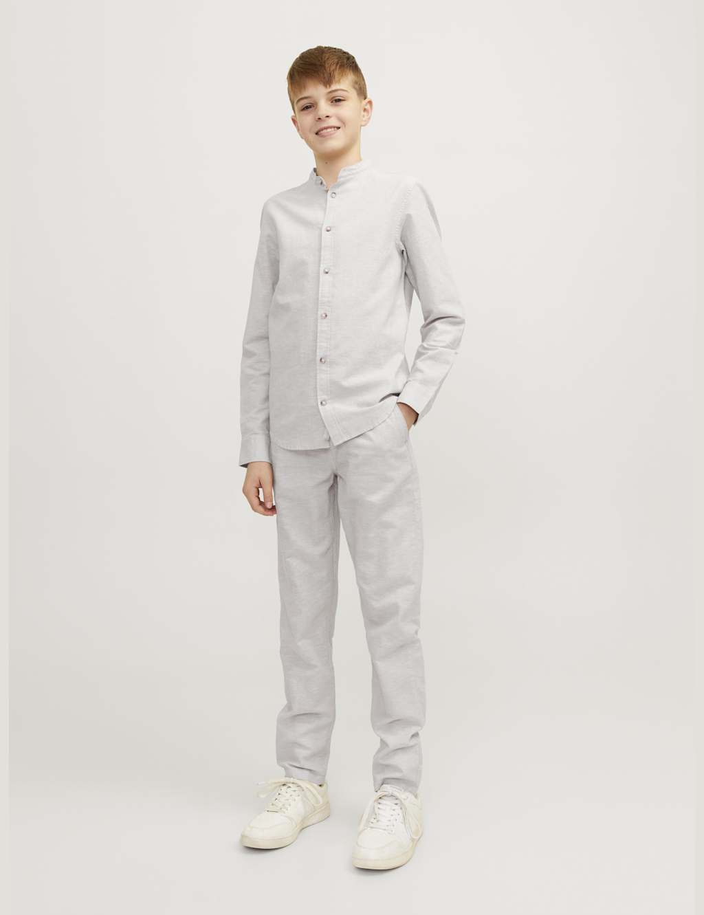 Jack & Jones Junior Boys Relaxed Cotton Rich Drawstring Joggers (8-16 Yrs) - 16y - Beige, Navy,Beige