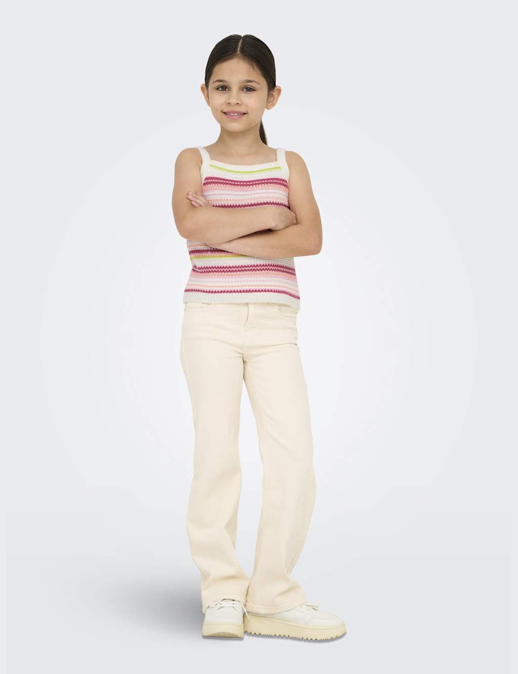 Cotton Rich Striped Crochet Vest (7-14 Yrs)