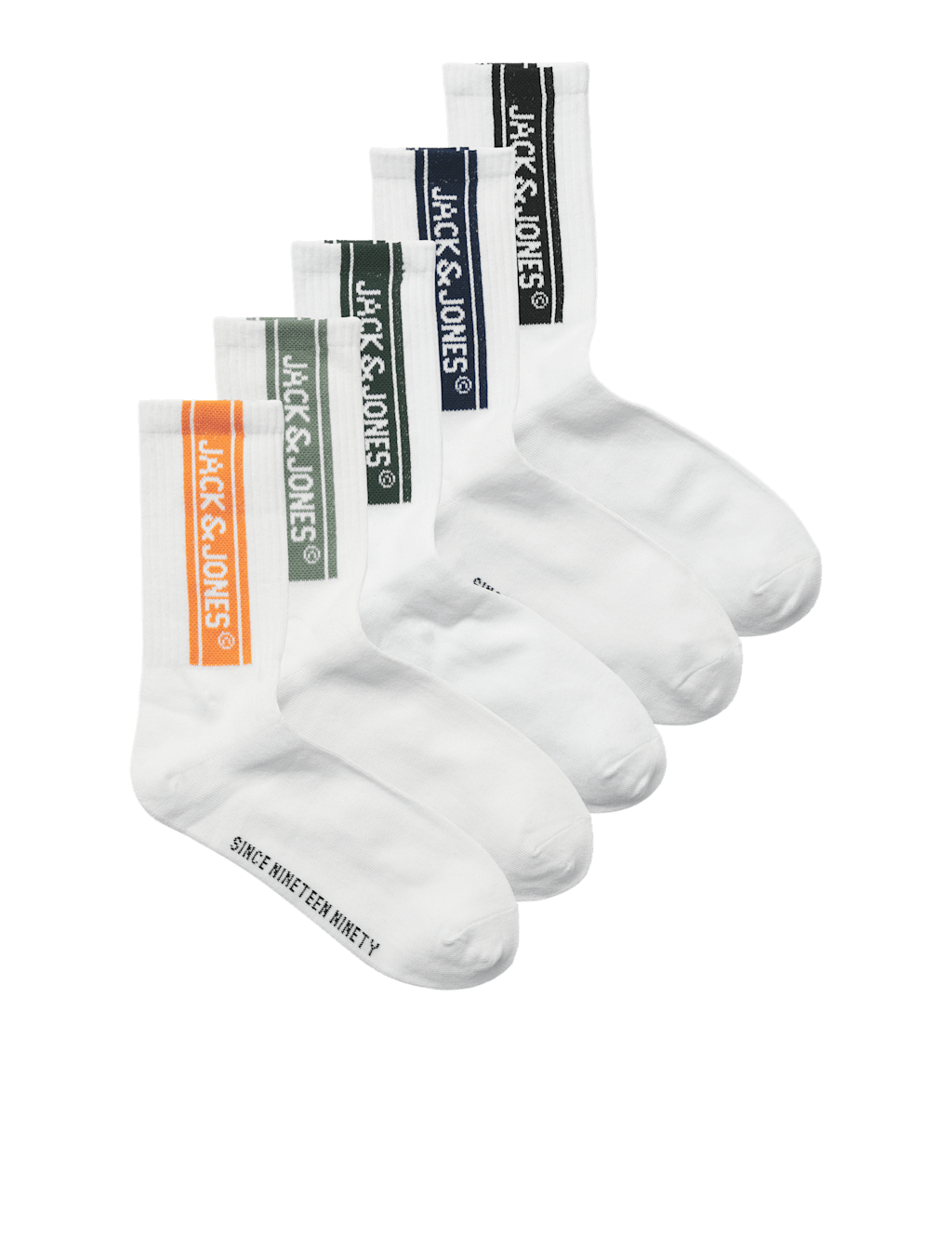 Jack & Jones Junior Boys 5pk Cotton Rich Socks (1 Small - 9 Small) - 5-9 - White Mix, White Mix