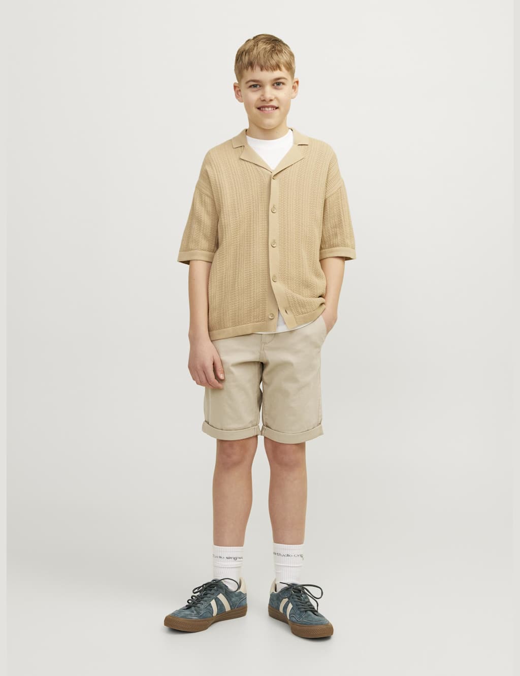 Jack & Jones Junior Boys Pure Cotton Chino Shorts (8-16 Yrs) - 16y - Beige, Beige