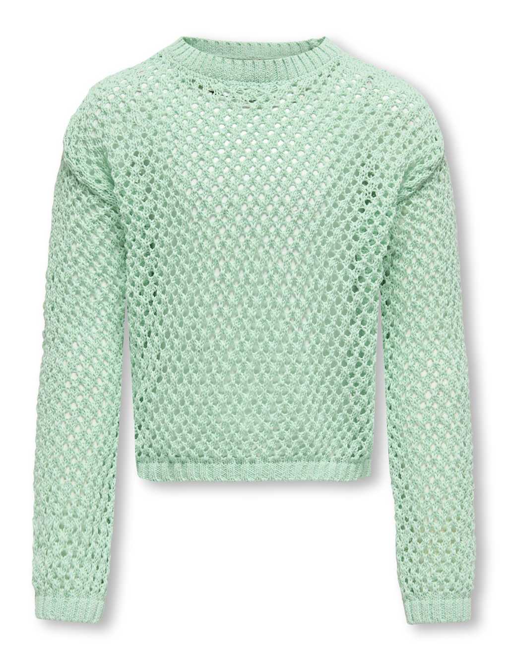 Cotton Blend Open Knit Jumper (7-14 Yrs)