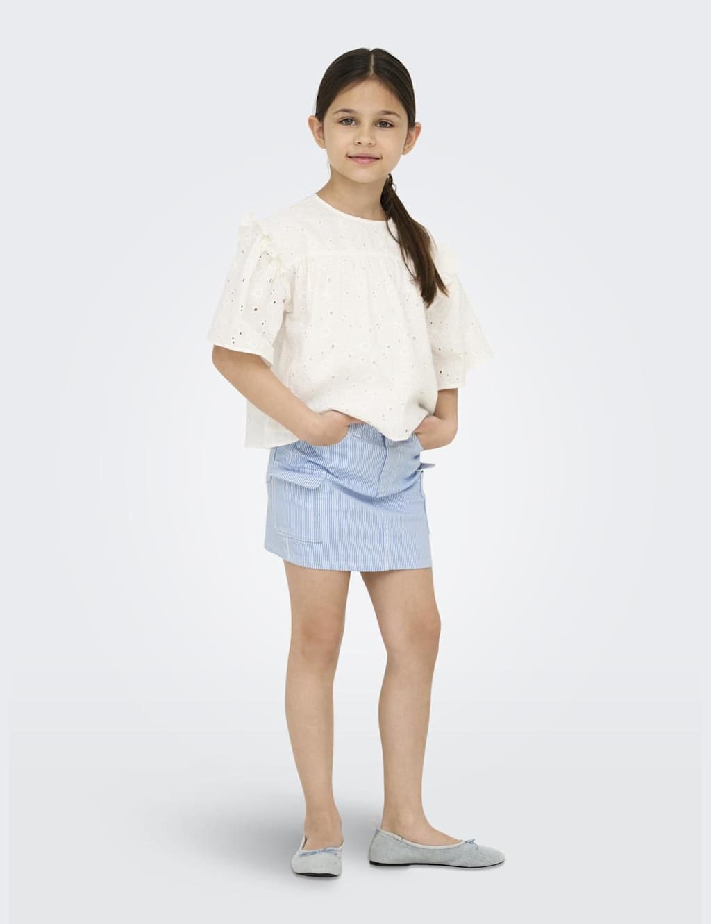 Mini Cotton Rich Striped Cargo Skirt