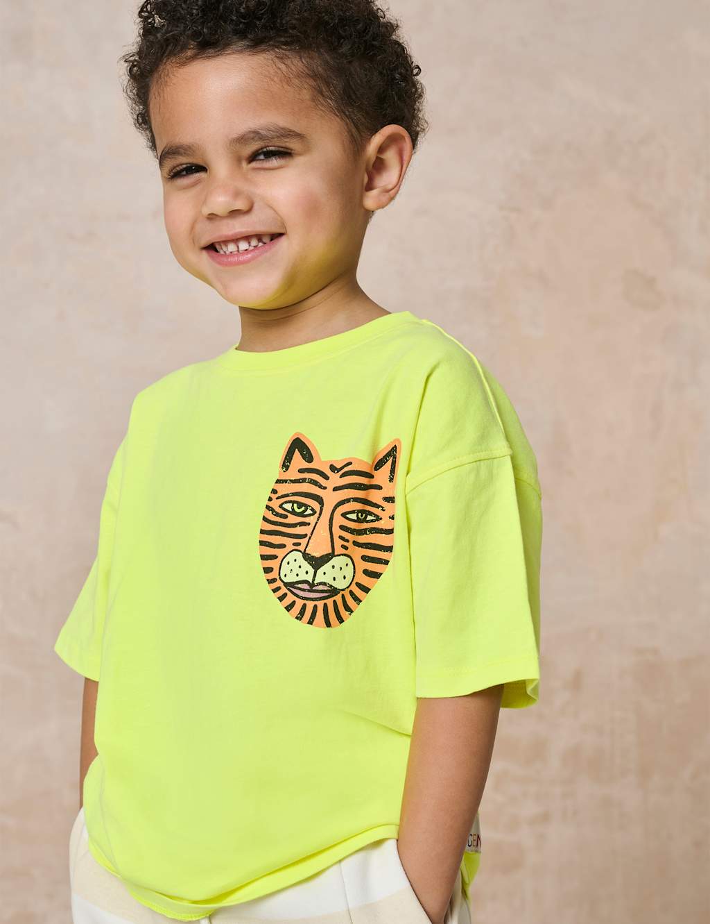 Cotton Blend Tiger Print Oversized T-Shirt (2-8 Yrs)