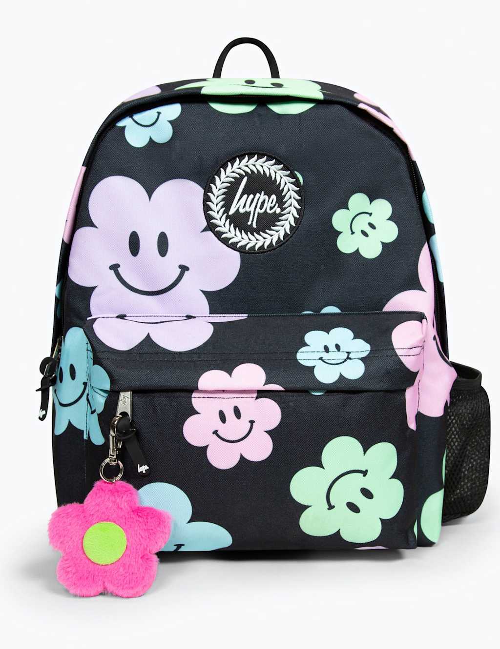 Hype Kids' Happy Flowers Backpack Black Mix