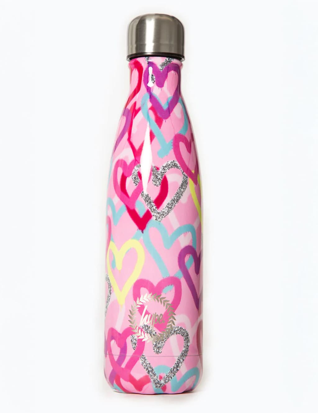 Hype Kids' Graffiti Hearts Print Water Bottle Multi