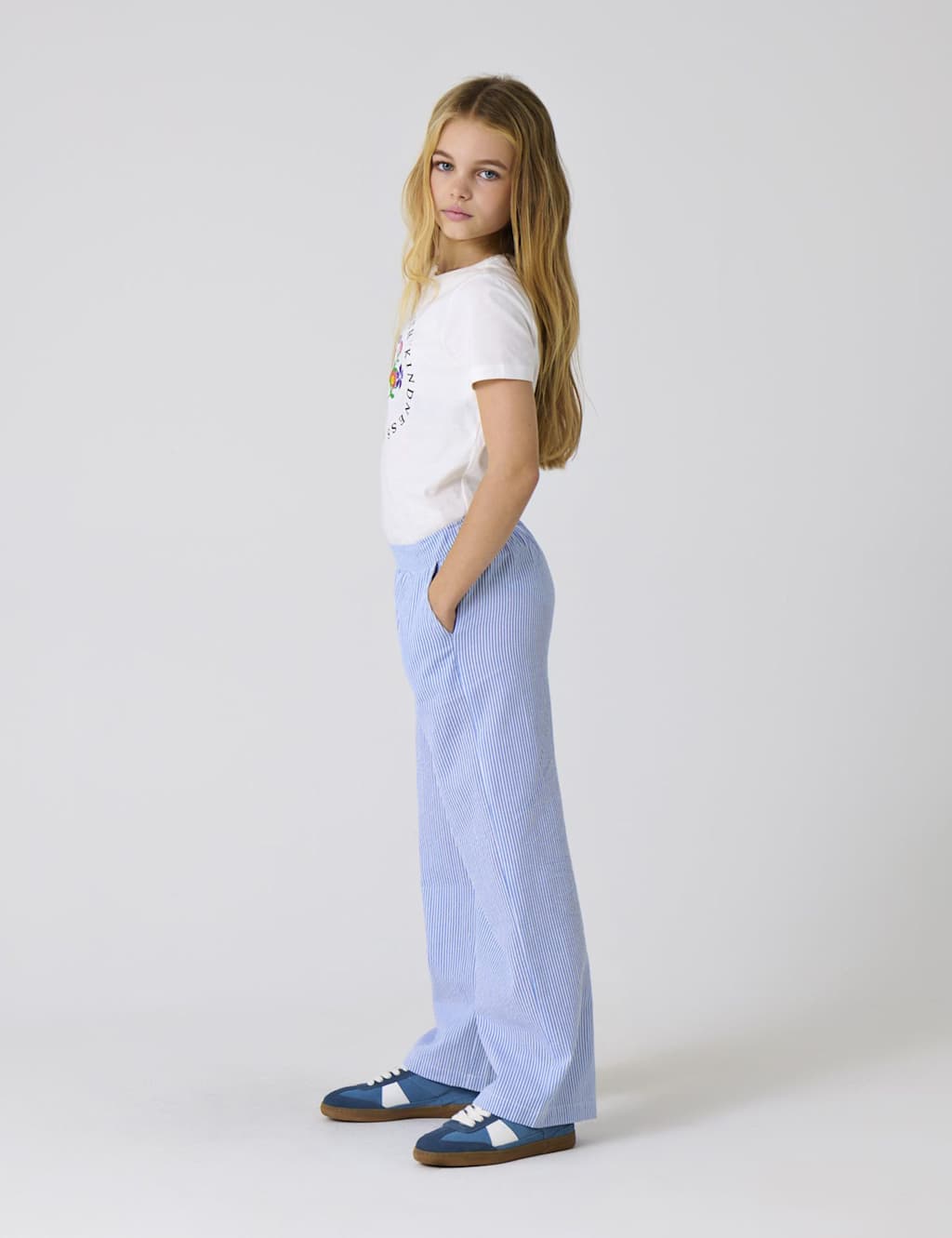 Pure Cotton Striped Trousers (8-14 Yrs)