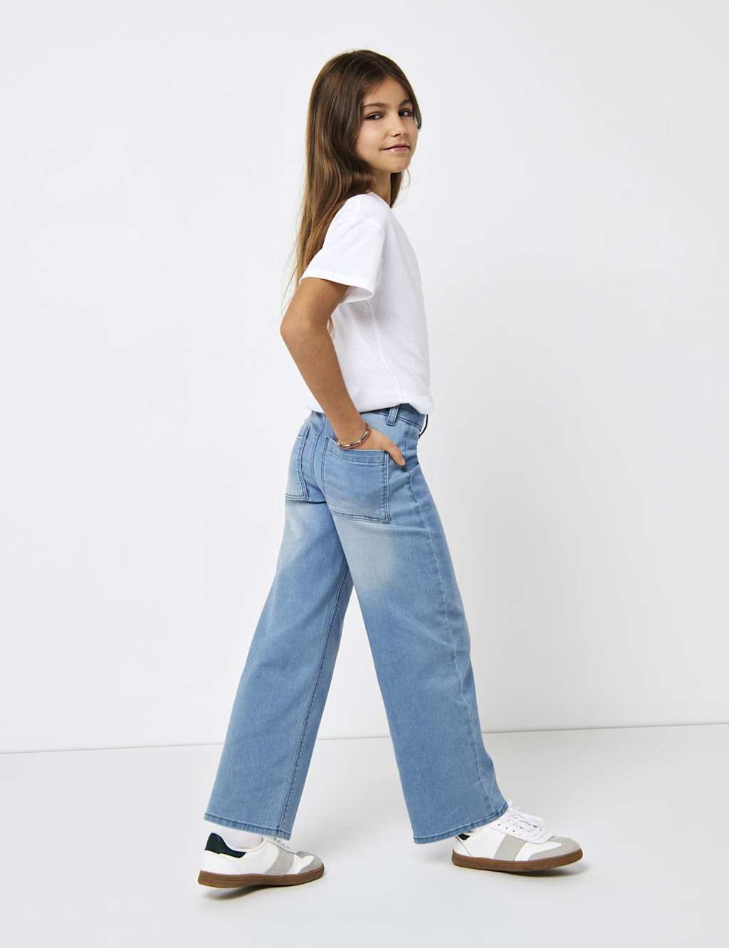 Kids Only Girls Wide Leg Denim Jeans (8-14 Yrs) - 9y - Blue Denim, Blue Denim