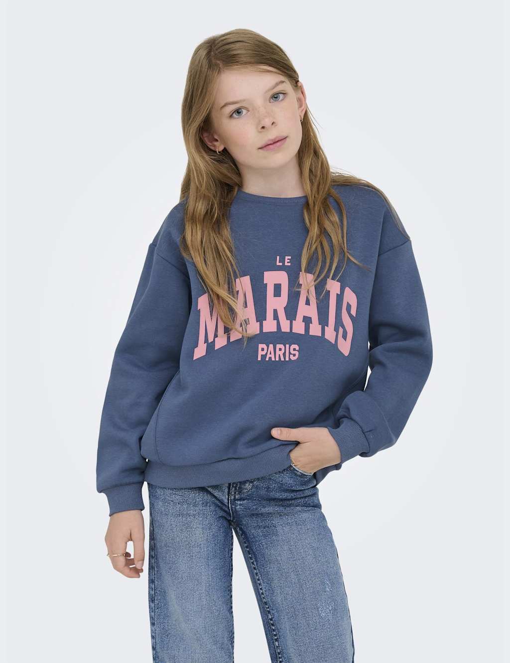 Kids Only Girls Cotton Rich Graphic Sweatshirt (7 - 14 Yrs) - 11-12 - Blue Mix, Blue Mix