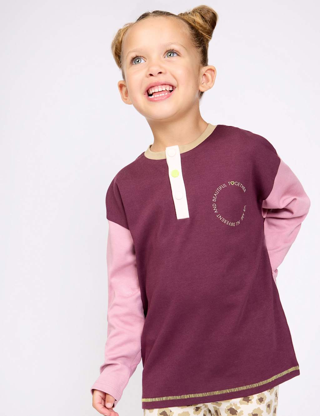 GEN Pure Cotton Patterned T-Shirt (2-8 Yrs) Purple Mix