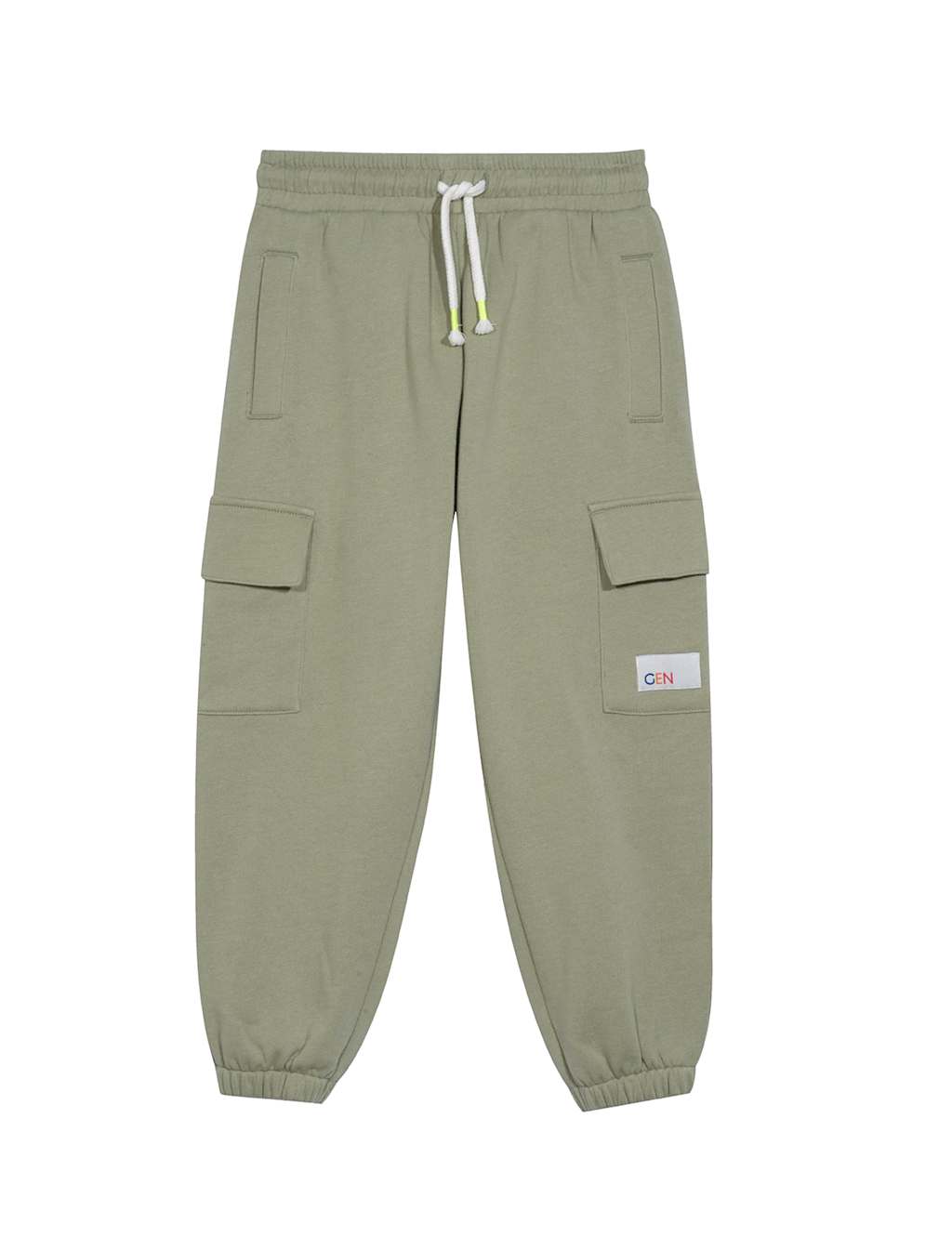 GEN Pure Cotton Cargo Pocket Joggers (2-8 Yrs) Khaki
