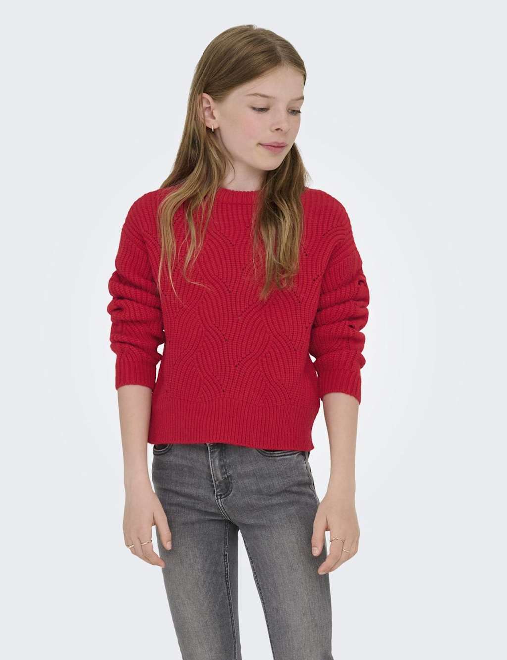 Kids Only Patterned Knitted Jumper (7-14 Yrs) Red
