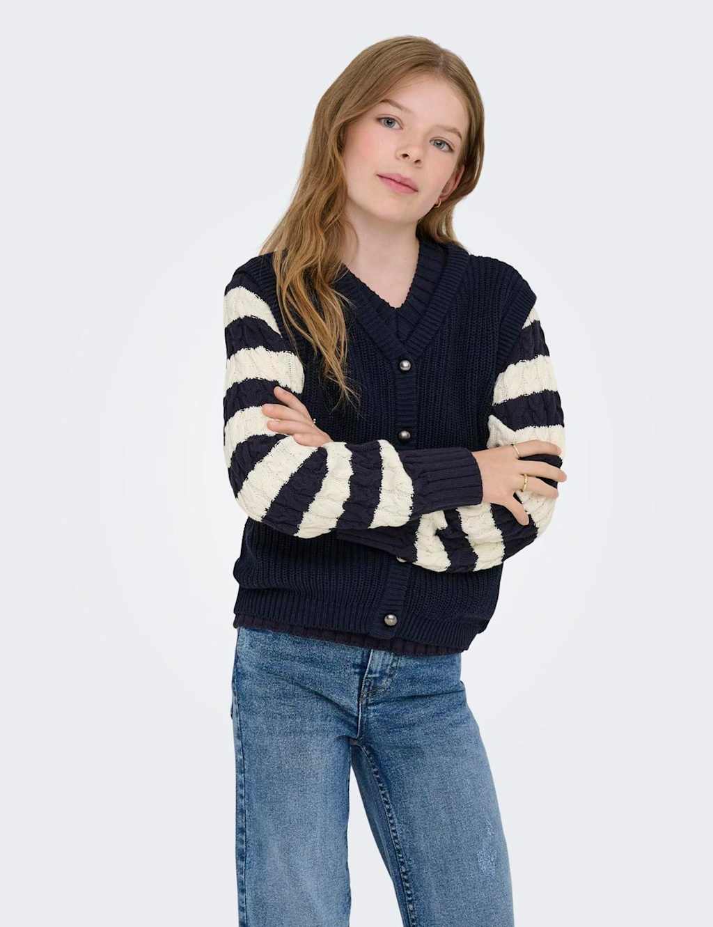 Kids Only Pure Cotton Knitted Vest (7-14 Yrs) Navy