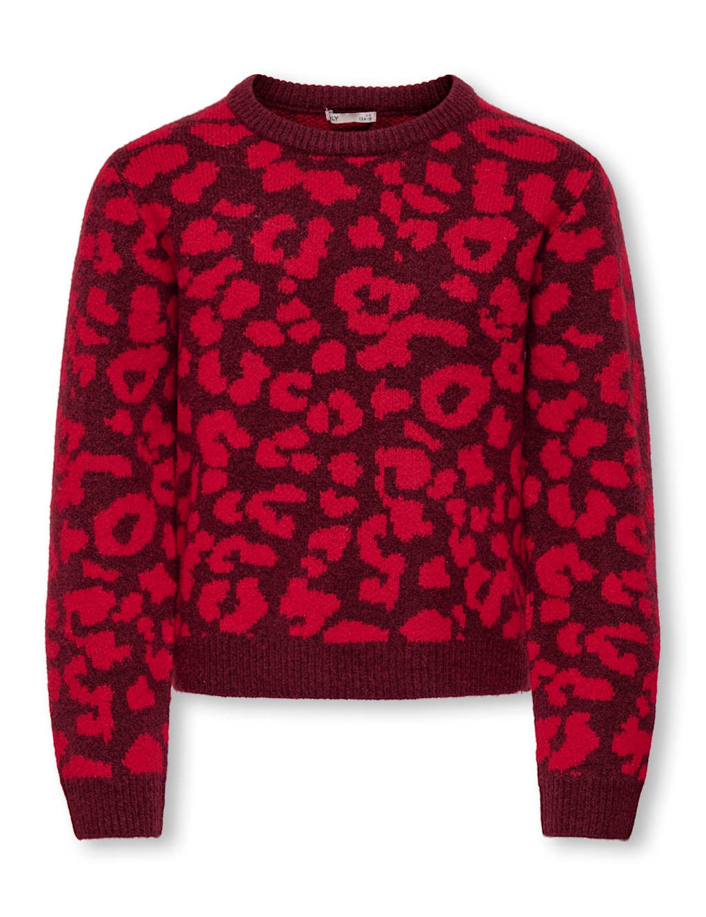 Kids Only Leopard Print Jumper (7-14 Yrs) Dark Red
