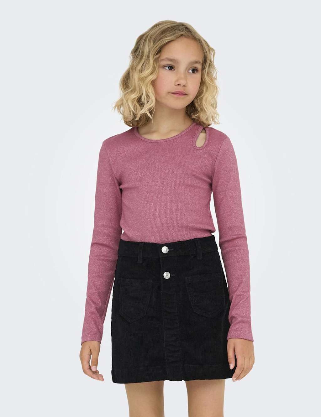 Kids Only Cotton Rich Glitter Cutout Top (7-14 Yrs) Pink