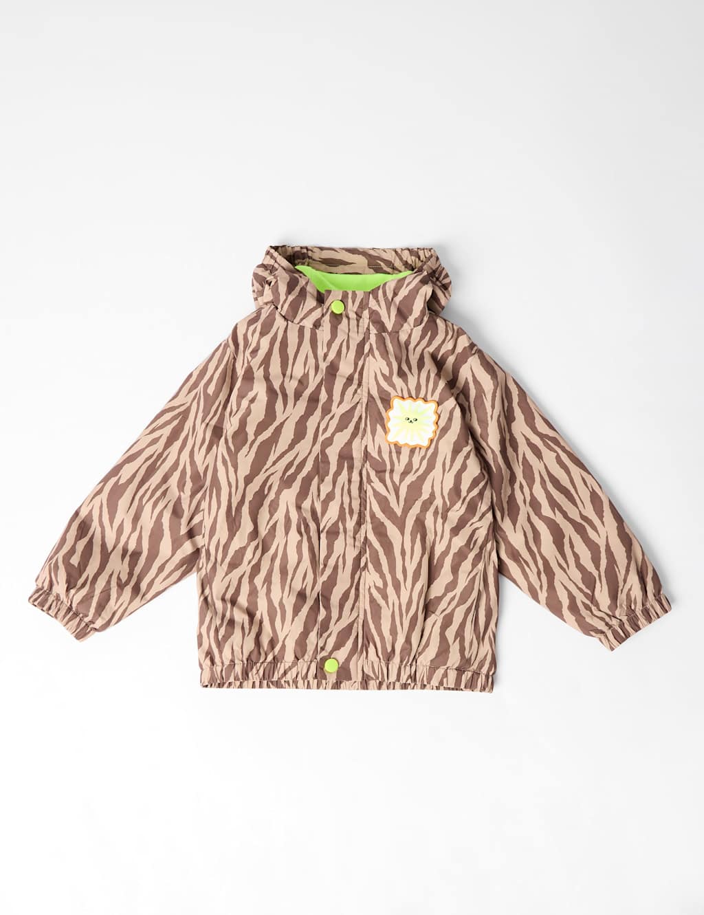 GEN Tiger Print Shower Resistant Raincoat (2-8 Yrs) Brown Mix