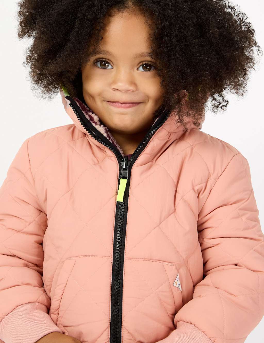 GEN Borg Lined Quilted Jacket (2-8 Yrs) Pink Mix