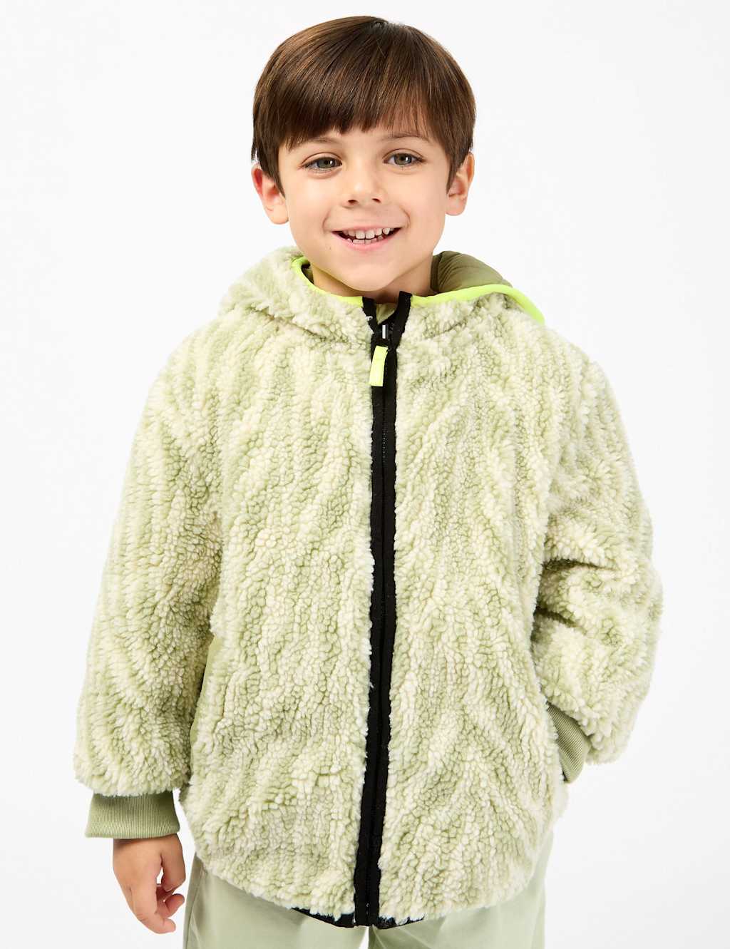 GEN Borg Lined Quilted Jacket (2-8 Yrs) Khaki Mix