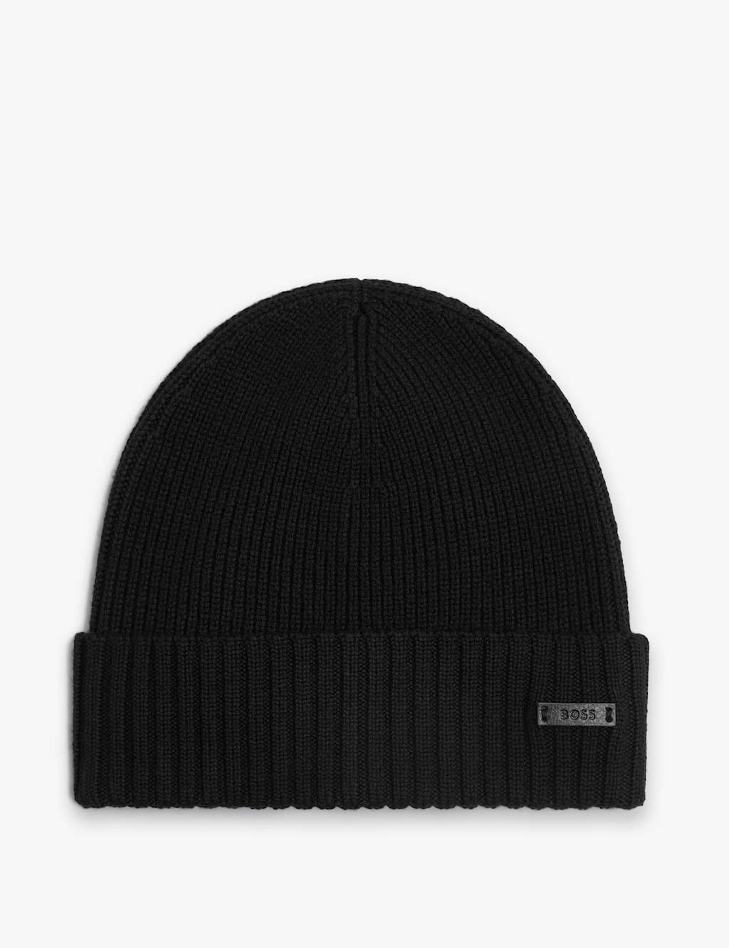 Boss Men's Pure Wool Beanie Hat - Black - Available at M&S