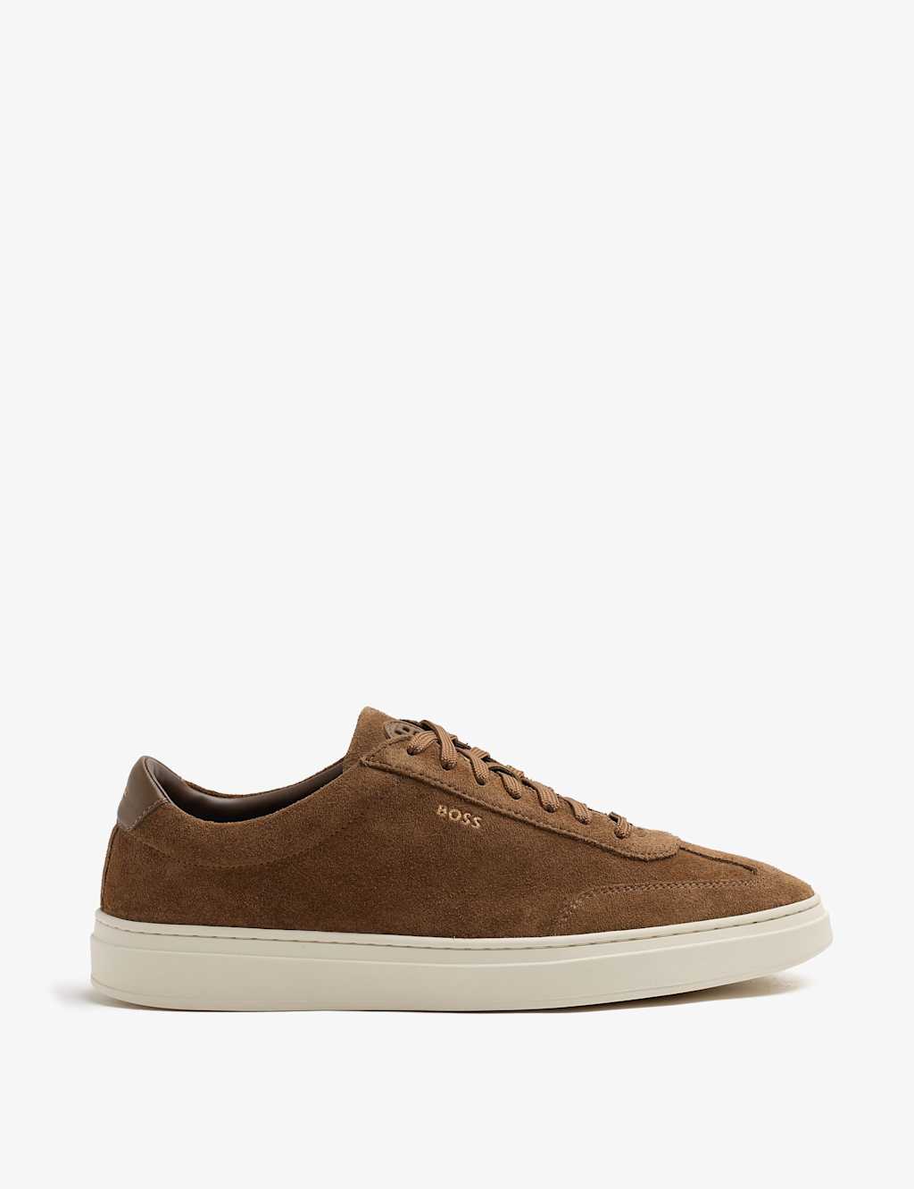 Boss Men's Suede Lace Up Trainers - 9 - Beige - Available at M&S