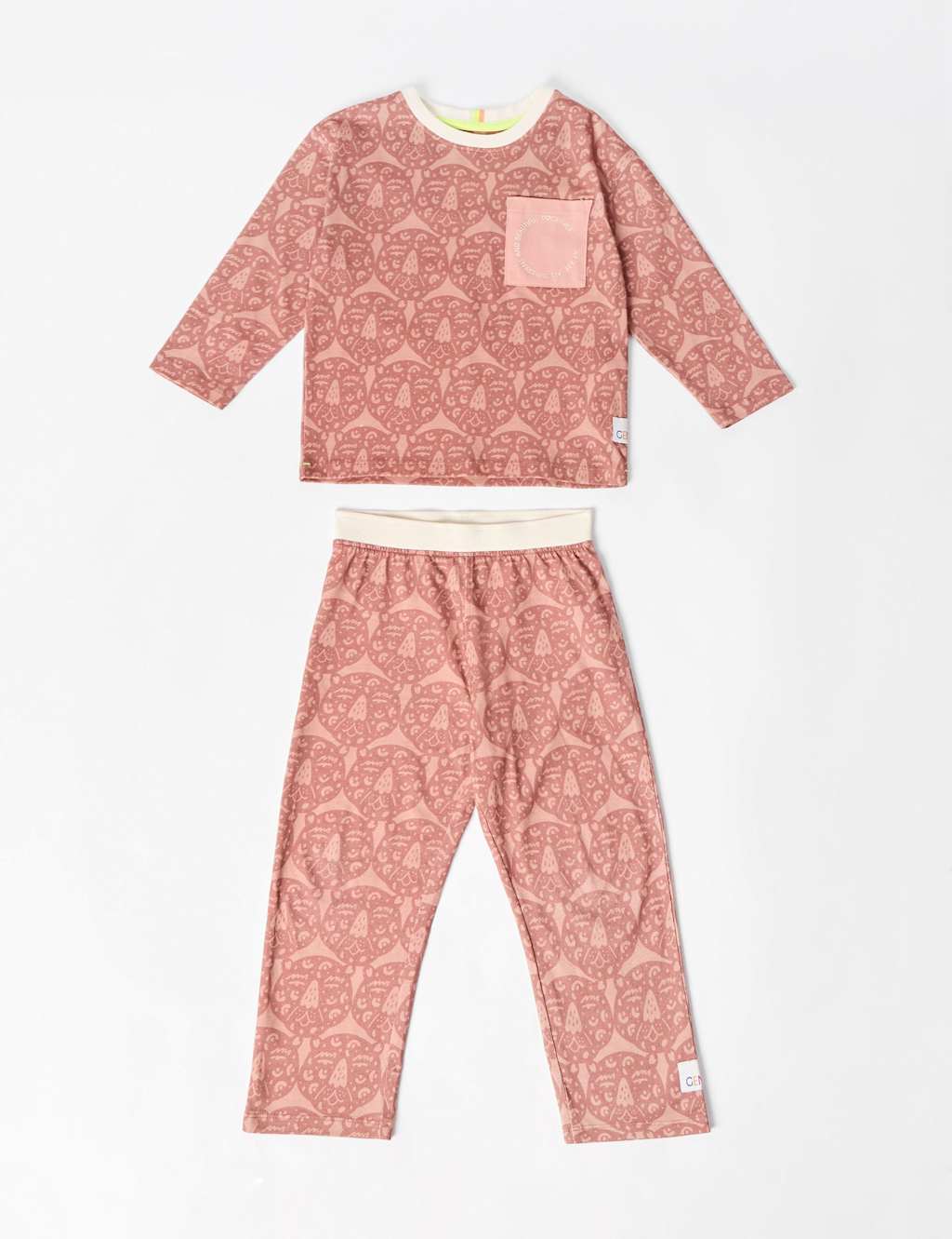 GEN Pure Cotton Printed Long Sleeve Pyjamas (2-8 Yrs) Pink