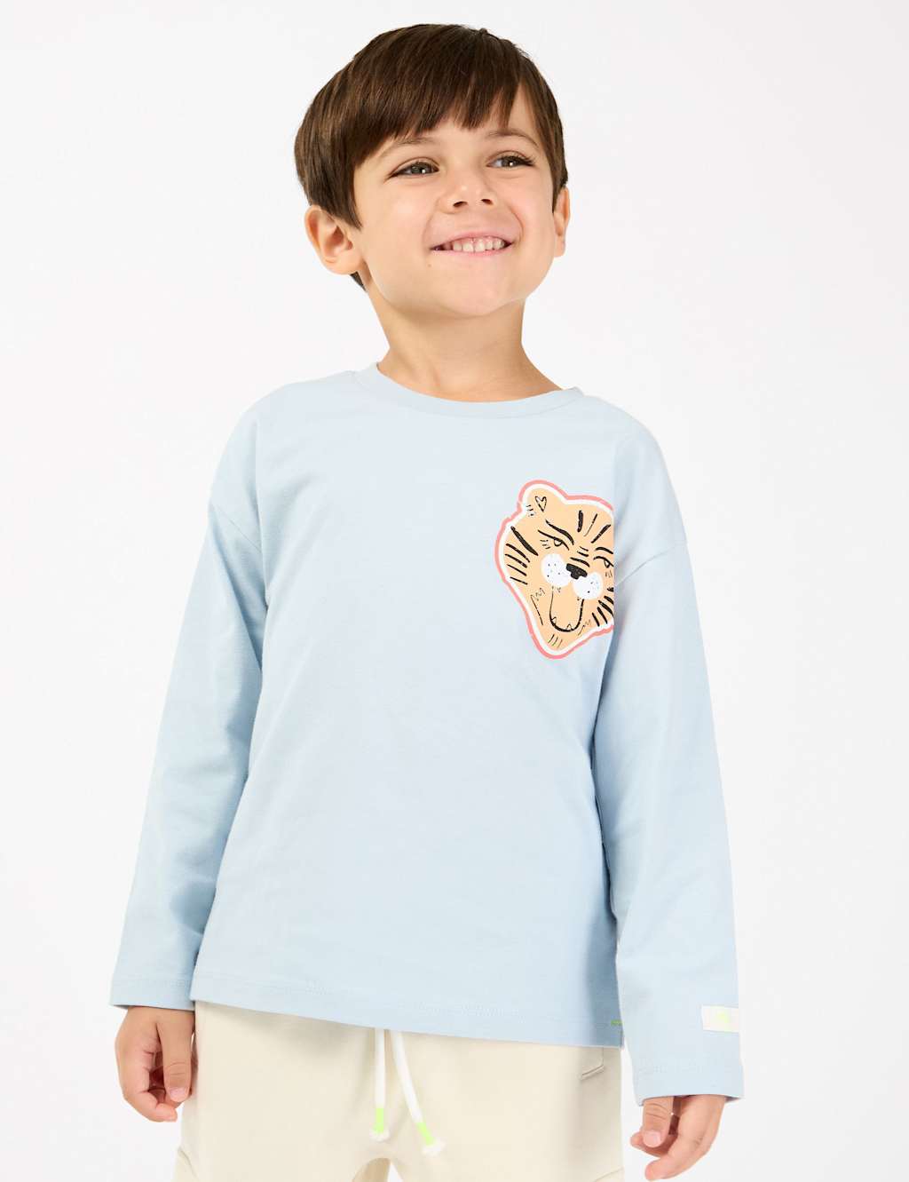 GEN Pure Cotton Tiger Graphic T-Shirt (2-8 Yrs) Blue Mix