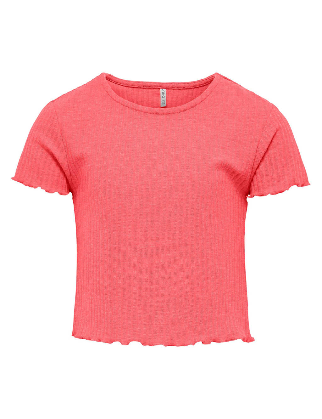 Kids Only Girls Textured Cropped T-Shirt (7-14 Yrs) - 9-10 Years - Coral - Available at M&S