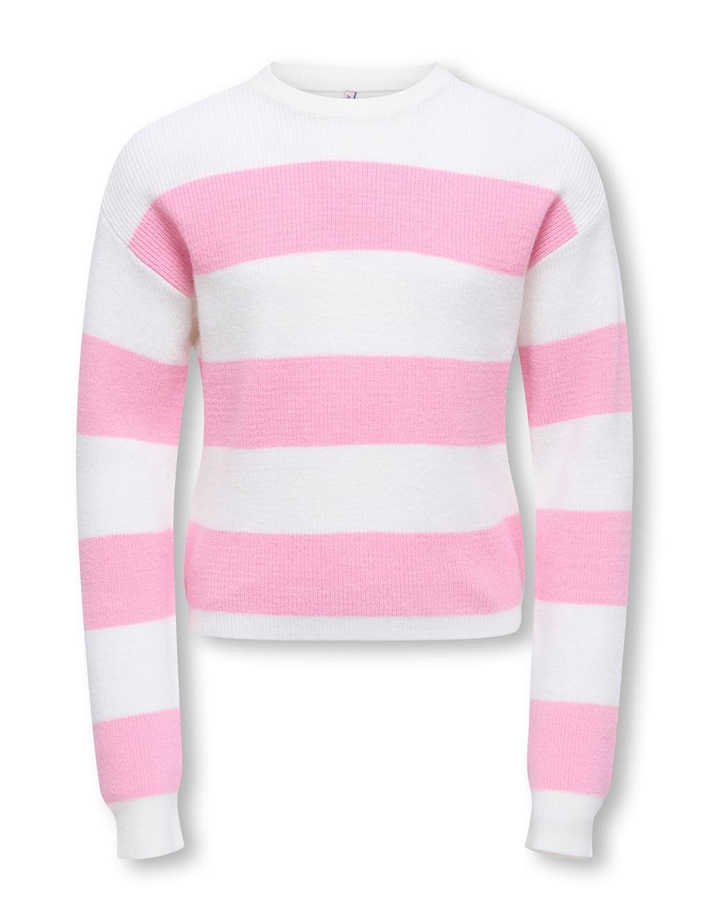 Kids Only Girls Striped Knitted Jumper (7-14 Yrs) - 13-14 Years - Pink Mix - Available at M&S