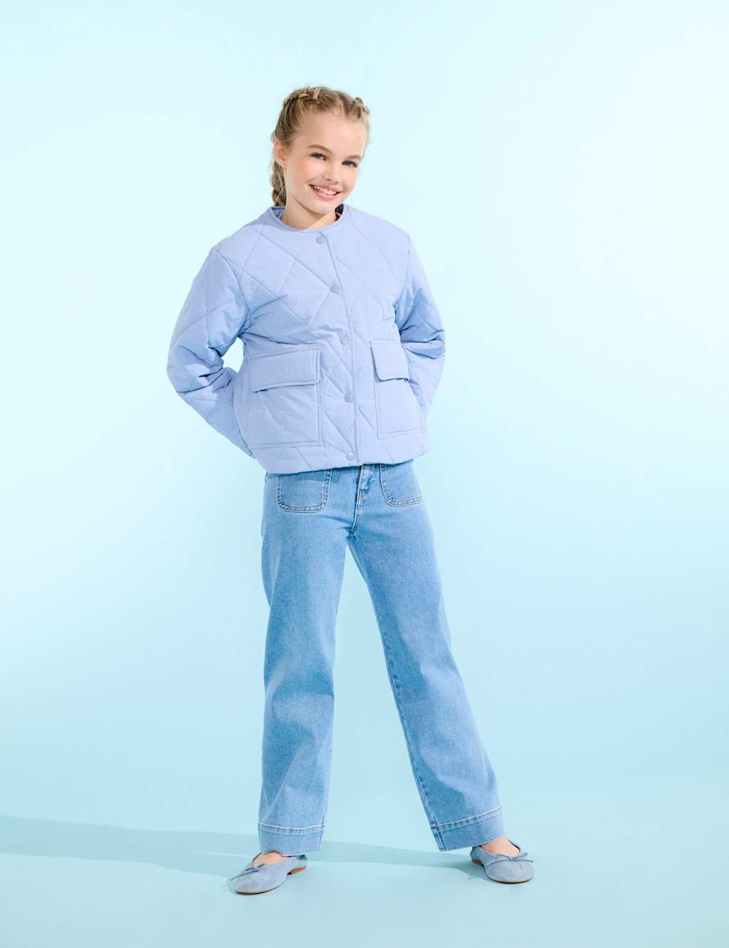 Kids Only Girls Quilted Jacket (8-14 Yrs) - 14 Years - Light Blue - Available at M&S