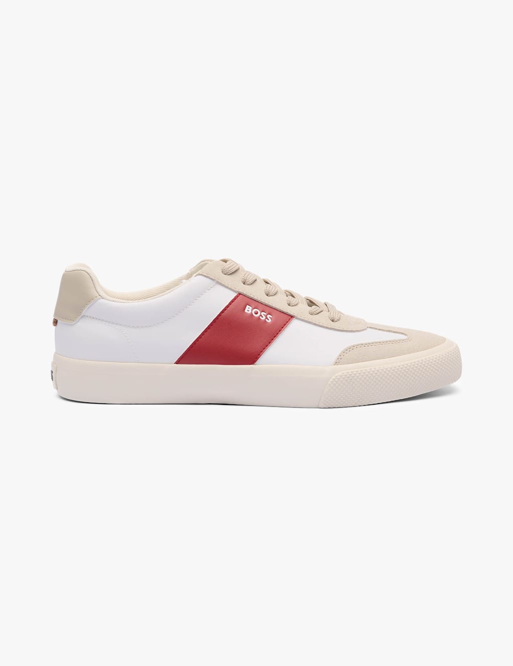 Boss Men's Aiden Leather Trainers - 11 - White Mix - Available at M&S
