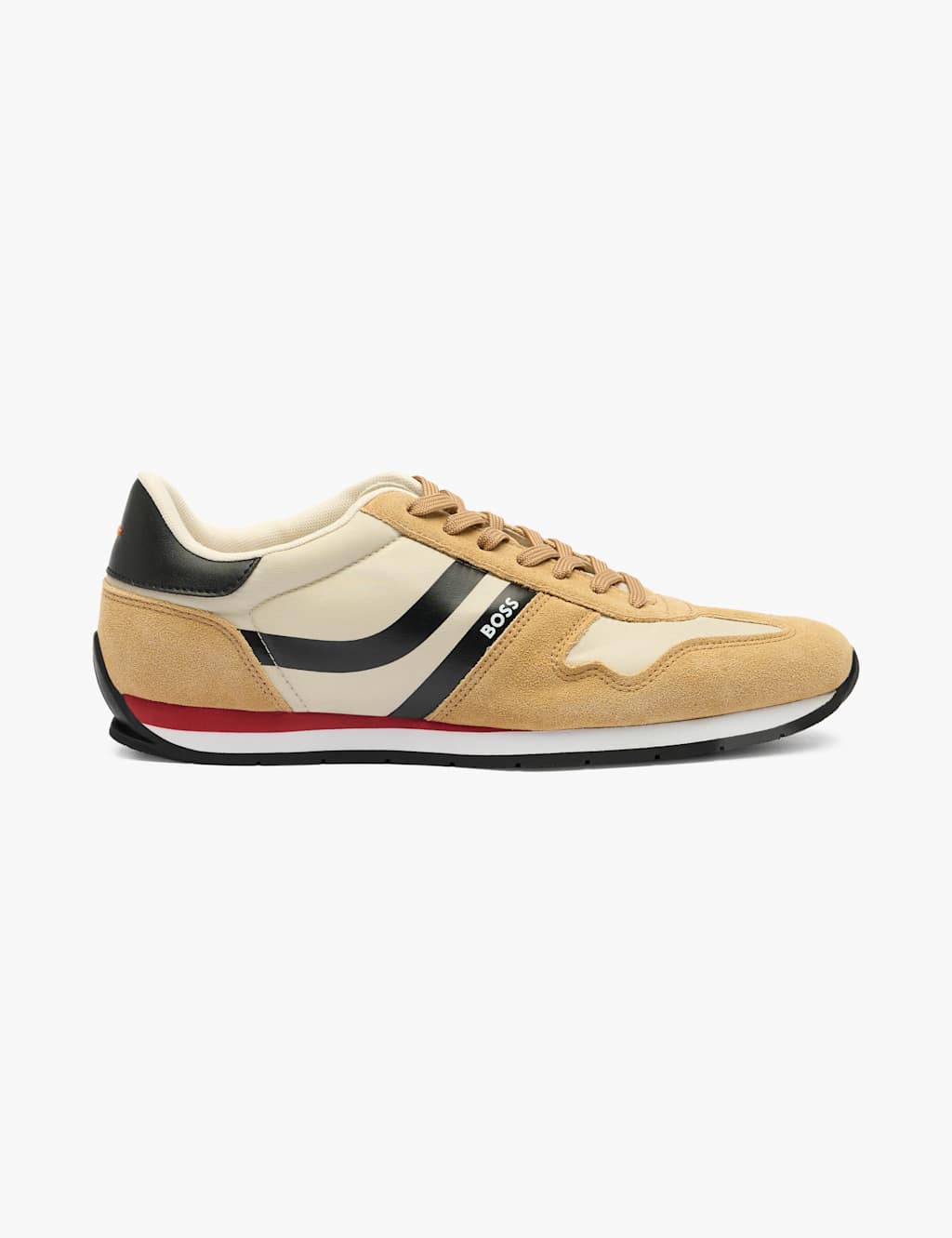 Boss Men's Lace Up Trainers - 7 - Beige Mix - Available at M&S