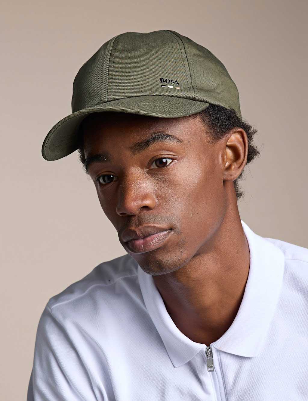 Boss Men's Soft Cotton twill cap - Green - Available at M&S