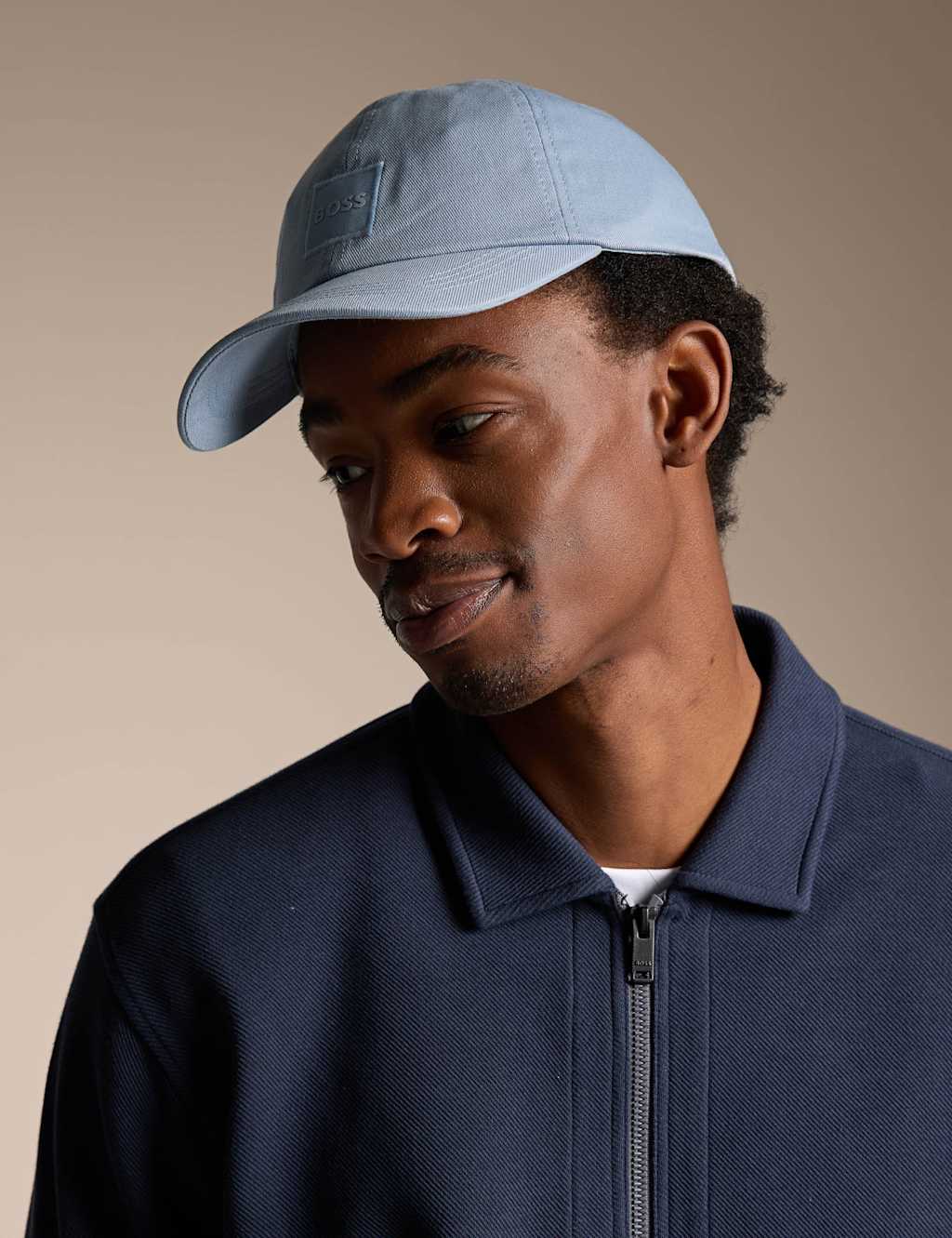 Boss Men's Cotton Twill cap with logo - Light Blue - Available at M&S
