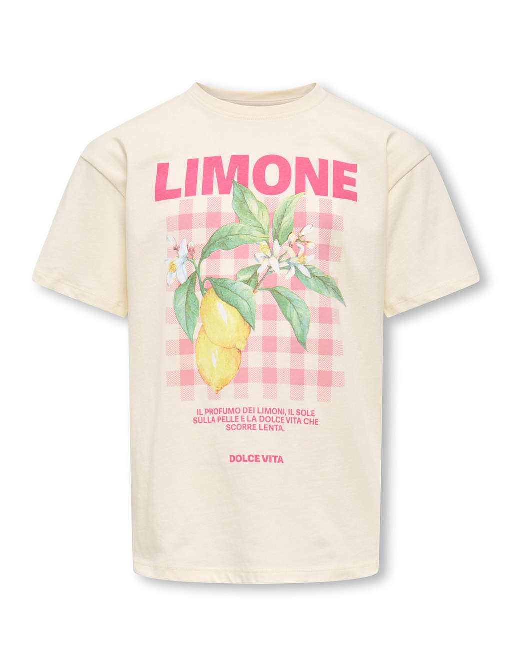 Kids Only Girls Pure Cotton Lemon Graphic T-Shirt (7-14 Yrs) - 7-8 Years - Beige Mix - Available at M&S