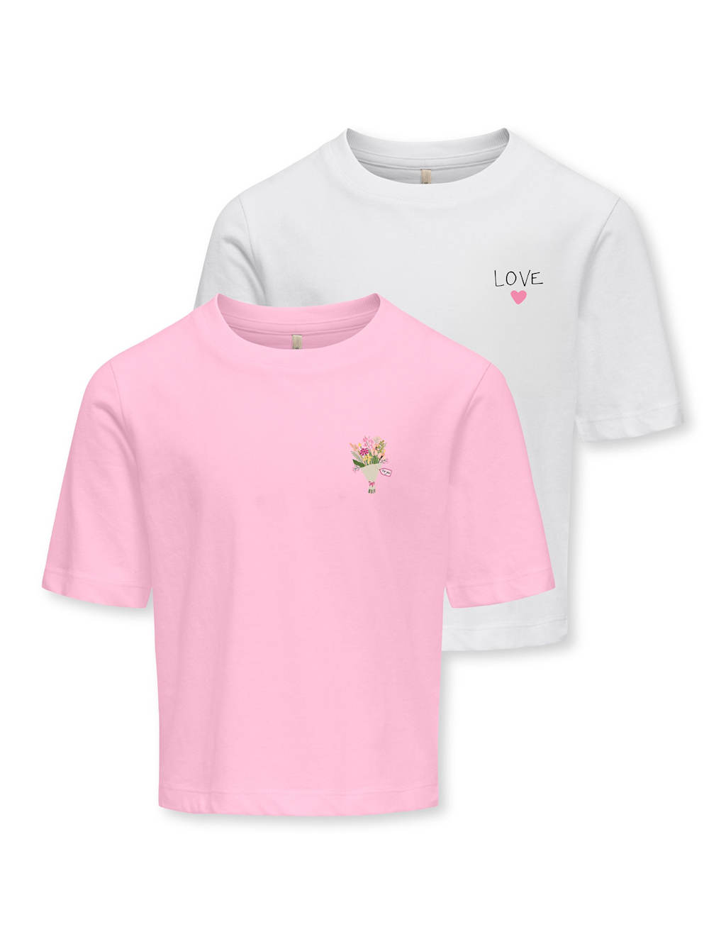 Kids Only Girls 2 Pack Pure Cotton Printed T-Shirts (7-14 Yrs) - 11-12 Years - Pink Mix - Available at M&S