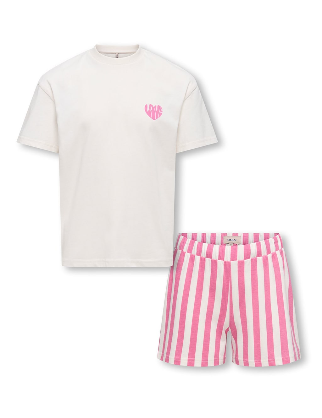 Kids Only Girls Pure Cotton Striped Pyjamas (7-14 Yrs) - 7-8 Years - Pink Mix - Available at M&S