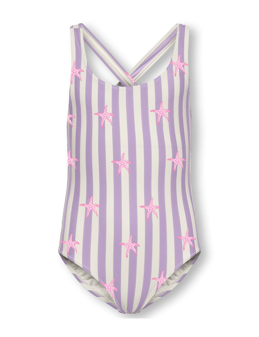 Kids Only Girls Striped Swimsuit (7-14 Yrs) - 9-10 Years - Purple Mix - Available at M&S