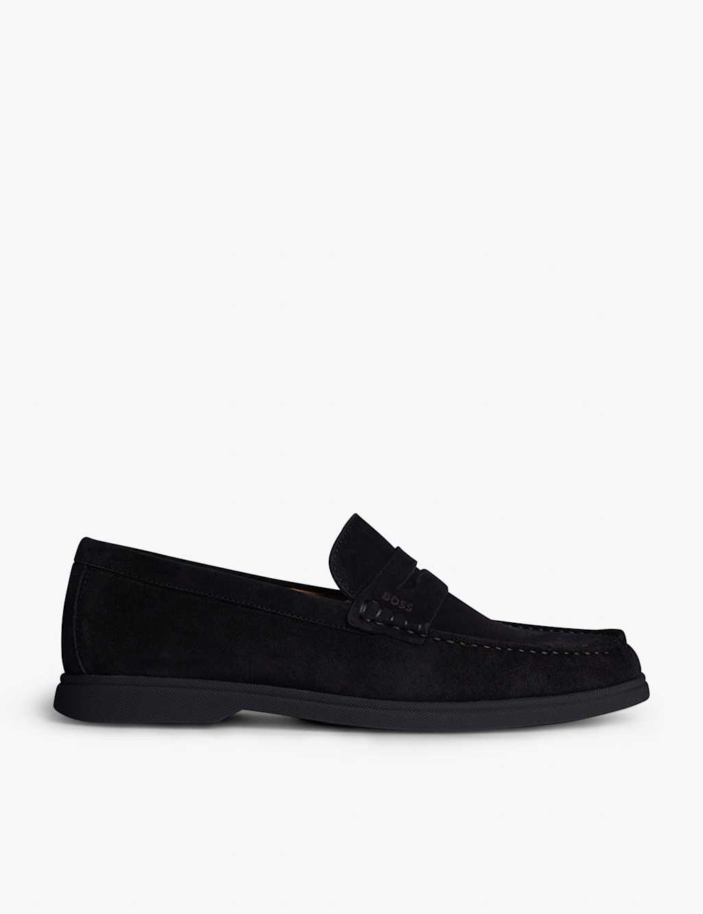 Boss Men's Suede Slip On Loafers - 9 - Dark Blue - Available at M&S