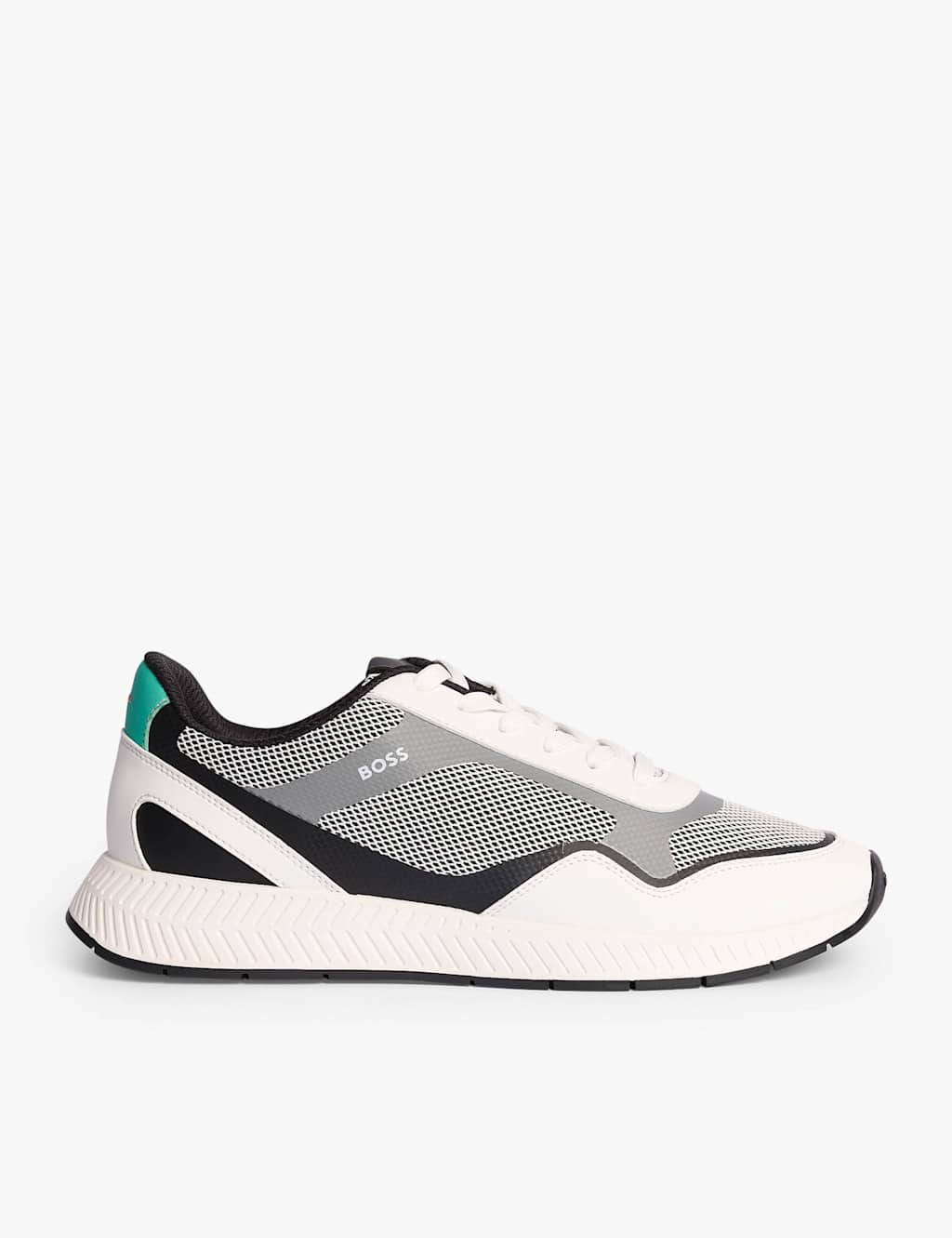Boss Men's Titanium Runn Trainers - 8 - White - Available at M&S
